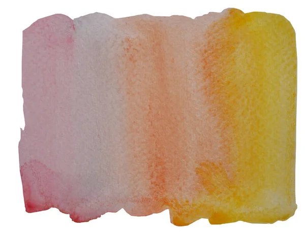 Watercolor Stroke Spray White Paper Abstract Background Hand Drawn Yellow — Fotografia de Stock