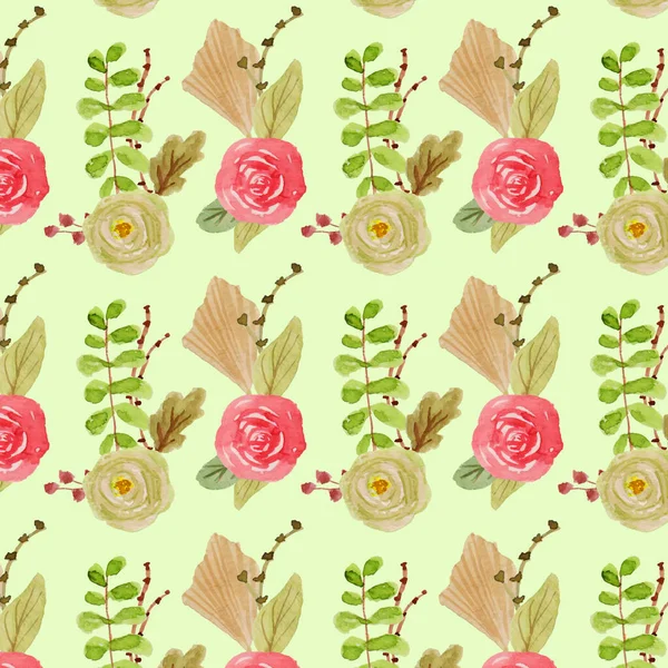 Joli Motif Rose Printemps Feuille Sans Couture Format Eps Avec — Image vectorielle