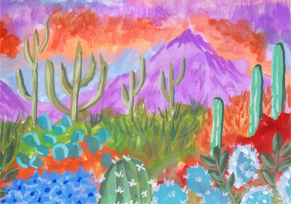 Güzel Peyzaj Gouache Suluboya Arkaplanı