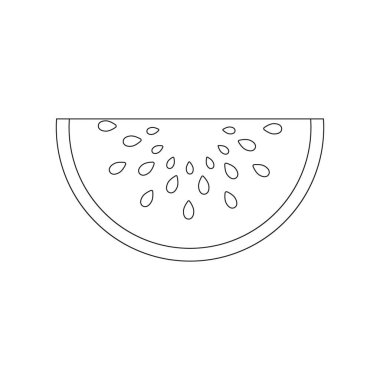 Karpuz dilimleri ve renkli kopyalarıyla anaokulu çocukları için boyama kitabı sayfası. 