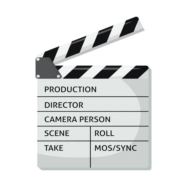 Clapperboard ilustração vetorial. Preto e branco filme ardósia clipart isolado no fundo branco. — Vetor de Stock