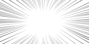 Çizgi roman aksiyon çizgileri. Hız çizgileri Manga çerçevesi. Çizgi film geçmişi. Siyah ve beyaz vektör retro illüstrasyonu. Vektör illüstrasyonu