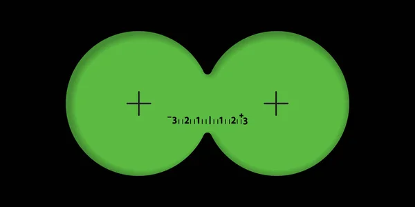 Vista desde los prismáticos ver vector visión lente militar. Avistamiento de observación binocular espía aislado — Vector de stock