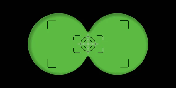 Vista a partir dos binóculos ver visão lente vetorial militar. Espião binocular vista observação avistamento isolado —  Vetores de Stock