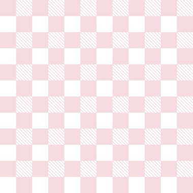 Gingham desen vektörü pembe ve beyaz. Eşarp, masa örtüsü ve ambalaj için ekose çizelgesi.