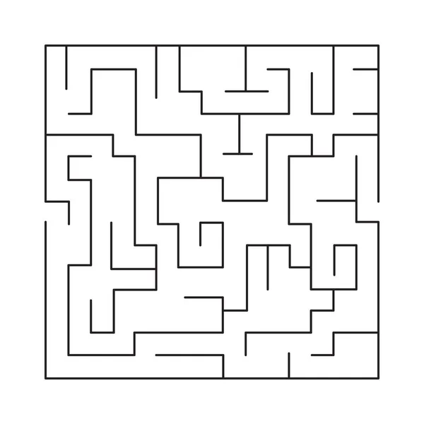 Düşük karmaşıklık labirenti. Bir labirentin vektör çizimi. Soyut geometrik arkaplan. Siyah ve beyaz desen.
