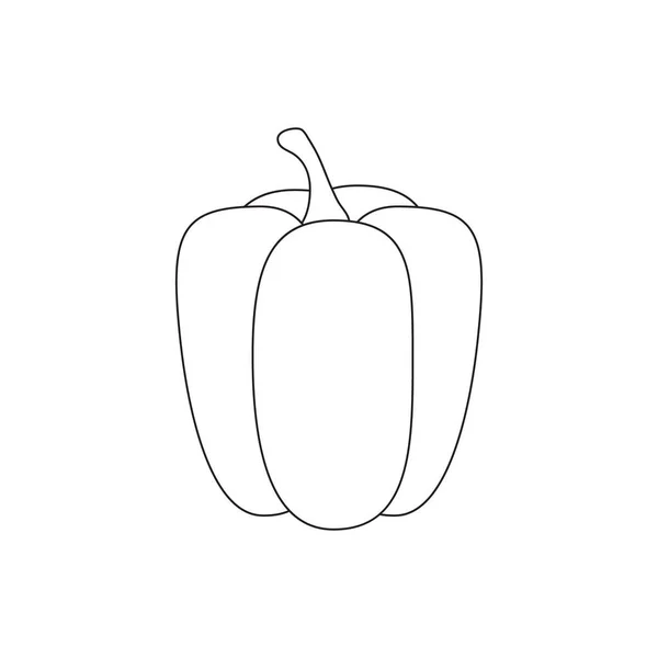 벨 페퍼 벡터 일러스트 만화는 흰색 배경에 분리되어 있습니다. ( 영어 ) Cute bell pepper ( 영어 ) color page. — 스톡 벡터