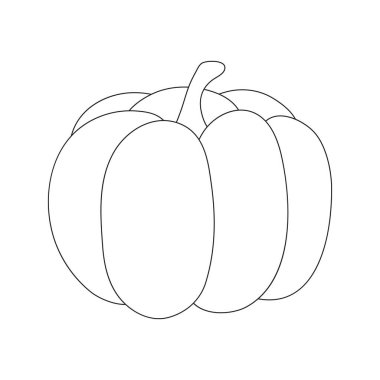 Renkli balkabaklı anaokulu çocukları için boyama kitabı sayfası