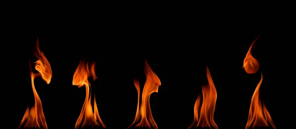 Készlet Halom Elvont Hőenergia Lángok Piros Narancs Sárga Égő Üzemanyag — Stock Fotó