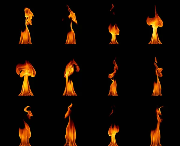 Stapel Van Abstracte Warmte Energie Vlammen Rood Oranje Geel Brandende — Stockfoto