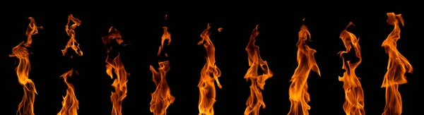 Készlet Halom Elvont Hőenergia Lángok Piros Narancs Sárga Égő Üzemanyag — Stock Fotó