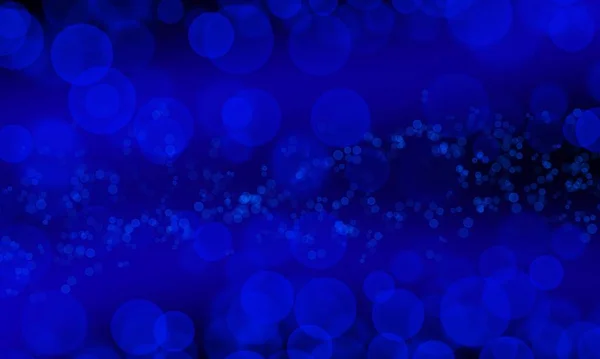 Azul Escuro Bokeh Fluorescente Blur Efeito Luz Abstrato Fundo Azul — Fotografia de Stock