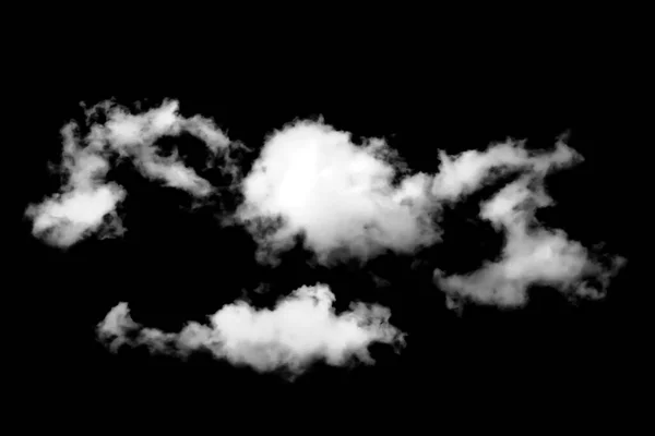 Köd Fehér Felhők Vagy Köd Minták Elszigetelt Fekete Háttér — Stock Fotó