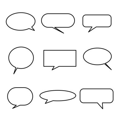 Çizgi film baloncukları ve boş elementler konuşma balonu sohbet kutusu metin kutusu metin kutusu karalama balonu çizgi çizimi