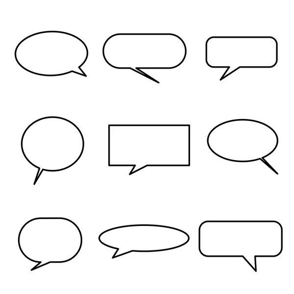 Set Cartoon Bubbles Empty Elements Speech Bubble Text Chat Box — Stock Vector