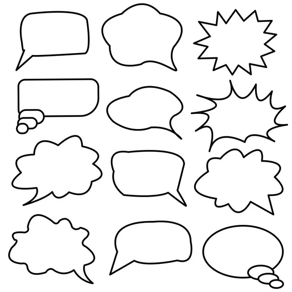 Set Cartoon Bubbles Empty Elements Speech Bubble Text Chat Box — Stock Vector