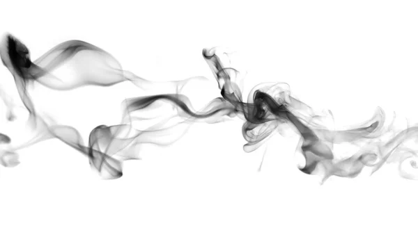 Abstract Black Gray Smoke Moving White Background Steam Fire Design — Stock Photo, Image