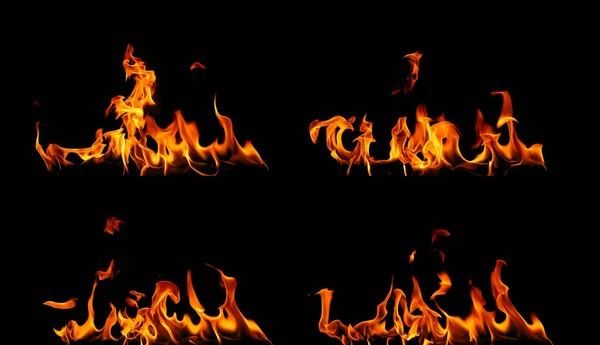 Set Bonfire Burns Fuel Heat Energy Fire Night Abstract Orange — Stock Photo, Image