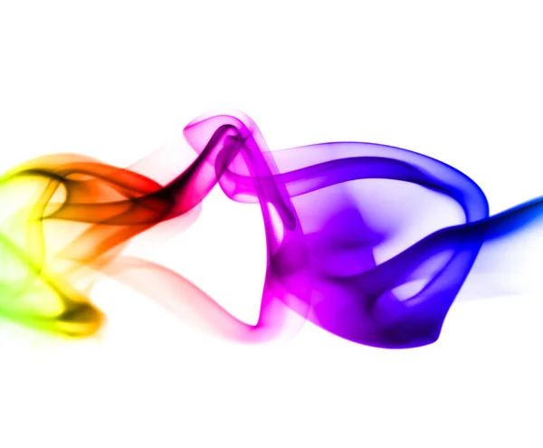 Πολύχρωμο Αφηρημένο Ουράνιο Τόξο Χρώματος Καπνού Ένα Στροβιλιζόμενο Κύμα Κίνησης — Φωτογραφία Αρχείου