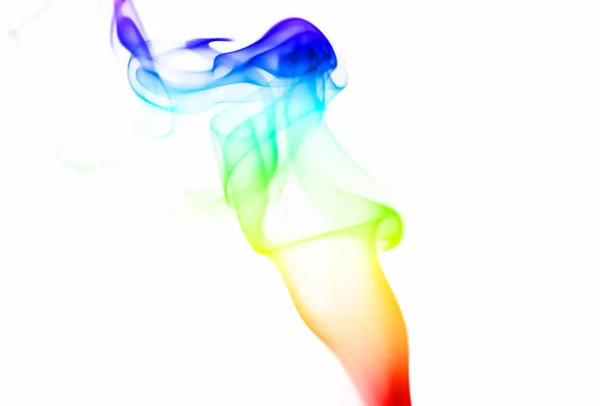 Fumée Abstraite Colorée Couleur Arc Ciel Une Onde Tourbillonnante Isolé — Photo