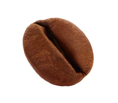 Yakın plan, taze kavrulmuş kahve çekirdeği dokusu, tek tahıllı, beyaz arka planda izole edilmiş..