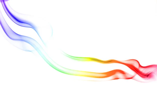 Красочный Абстрактный Радужный Дым Волна Вихревого Движения Изолированные Белом Фоне — стоковое фото