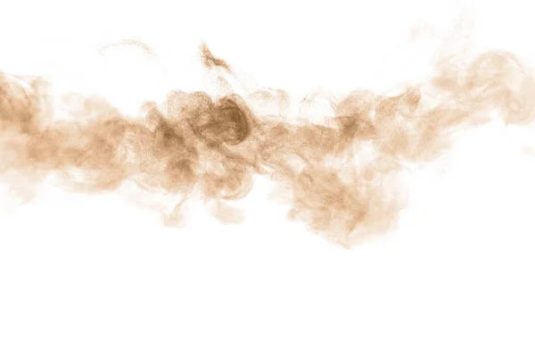 Explosión Polvo Negro Marrón Textura Abstracta Salpicaduras Flotan Sobre Fondo — Foto de Stock