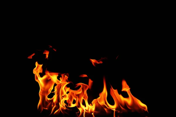 Pile Abstract Heat Energy Flames Burning Fuel Night Isolated Black — Stock Photo, Image