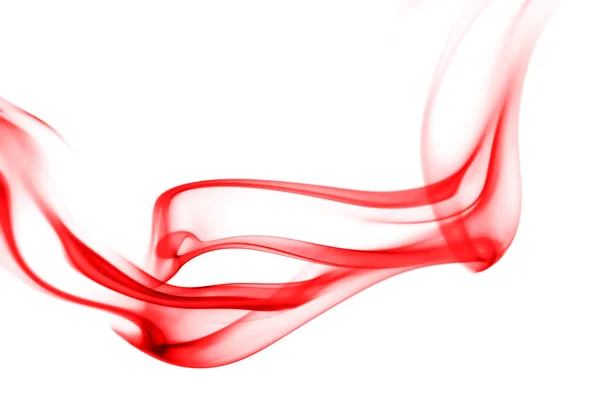Στροβιλιζόμενη Κίνηση Της Ομάδας Κόκκινου Καπνού Αφηρημένη Γραμμή Απομονωμένη Λευκό — Φωτογραφία Αρχείου