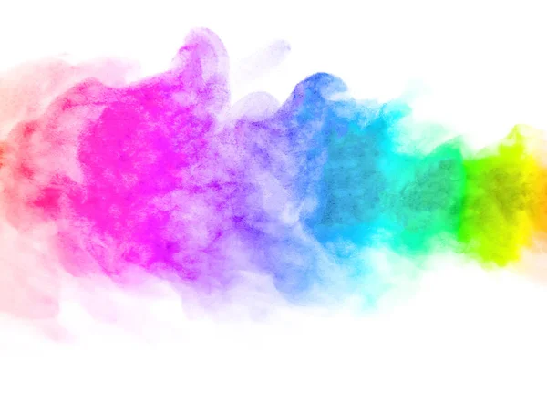 Buntes Regenbogenfarbenes Staubpulver Explodiert Die Textur Ist Abstrakt Und Spritzer — Stockfoto