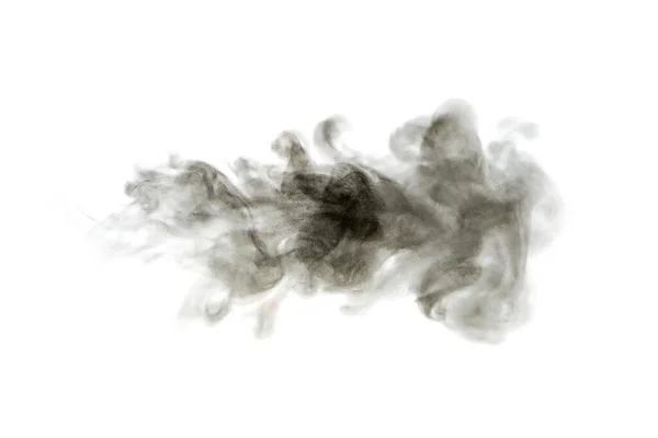 Explosão Poeira Preta Textura Abstrata Espirra Flutuar Sobre Fundo Branco — Fotografia de Stock