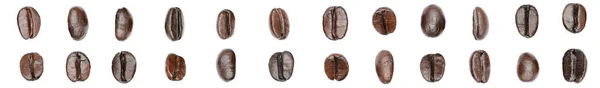 Primer Plano Textura Los Granos Café Recién Tostados Grano Simple — Foto de Stock