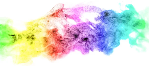 Разноцветный Радужный Взрыв Пылевого Порошка Текстура Плавает Плавает Чёрном Фоне — стоковое фото