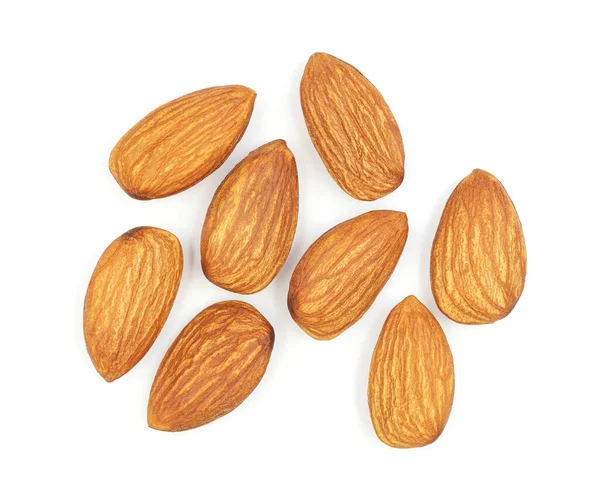 Top View Heaps Raw Almond Nuts Macro Close Healthy Hood — Stockfoto