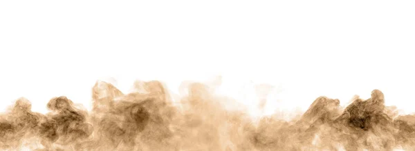 Kahverengi Toz Tozu Patlaması Doku Soyut Sıçramaları Yüzüyor Beyaz Arkaplanda — Stok fotoğraf