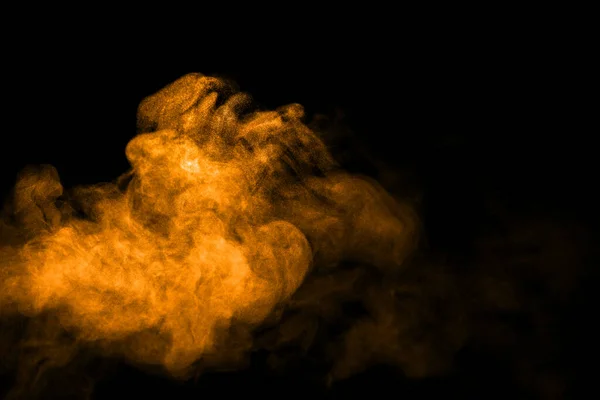Gold Dust Powder Explosion Texture Abstract Splashes Float Black Background — Stock Fotó
