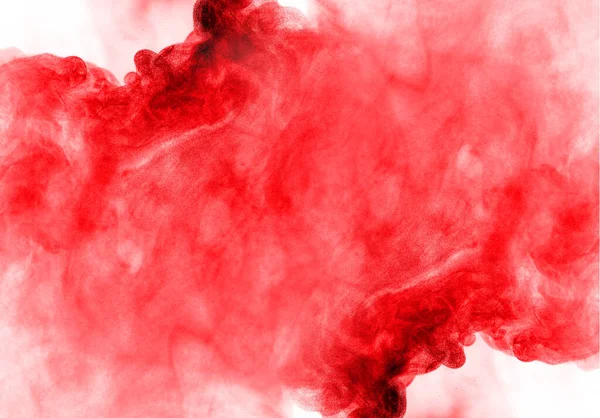 Wybuch Czerwonego Pyłu Tekstura Jest Abstrakcyjna Plamy Pływają Białym Tle — Zdjęcie stockowe