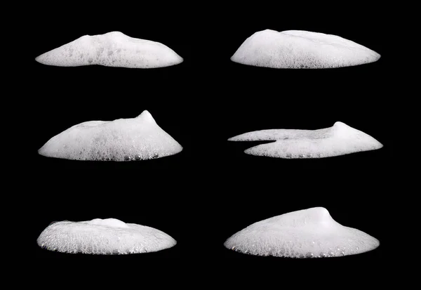 Set Liquid White Foam Soap Shampoo Shower Gel Abstract Bubbles — Stock fotografie