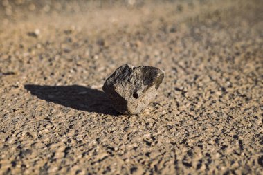 Yerde ıslanmış bir taş.