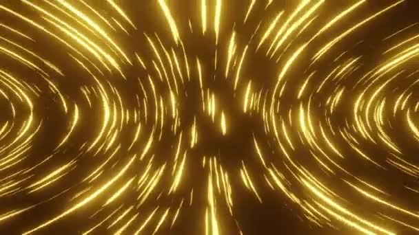 Ein Gelber Gebogener Hintergrund Mit Lichtern Die Sich Einer Schleife — Stockvideo