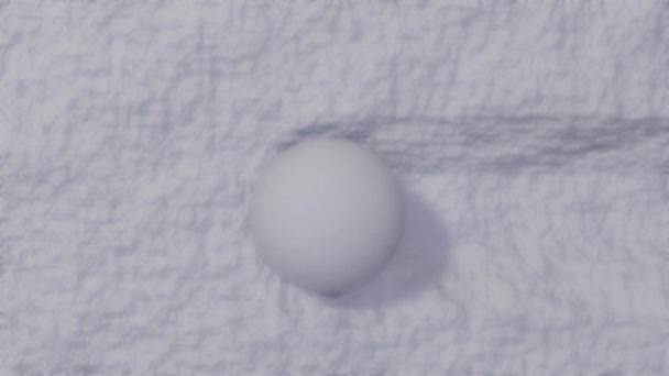 Une Boule Neige Roulante Vue Haut — Video