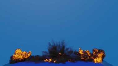 Mavi arka planda izole edilmiş bir patlama. özel efektler için kullanılabilir izole bir patlama