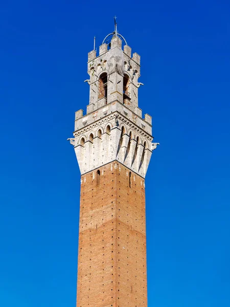 Mangia Tower Переклад Torre Del Mangia Bell Tower Siena Tuscany — стокове фото