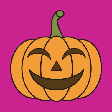 Balkabağı yassı tasarımı yalıtılmış gülümseme vektörü çizimi