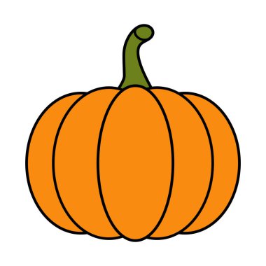 Beyaz vektör illüstrasyonunda izole edilmiş balkabağı düz tasarımı