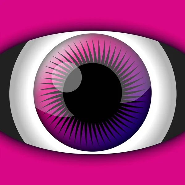 Human Eye Staring Vivid Color Vector Illustration Square — Stock Vector