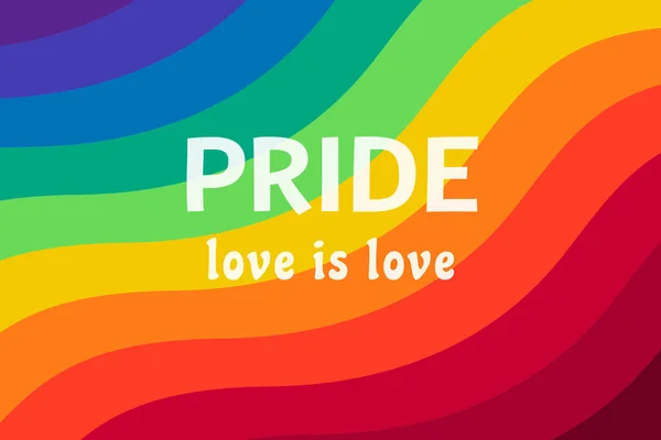 Orgulho Amor Amor Sobre Bandeira Arco Íris Lgbt Conceito Fundo — Vetor de Stock