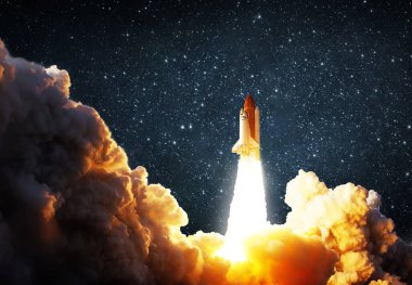 Uzay gemisi ya da roket görev gazında. Görüntü elementleri: NASA