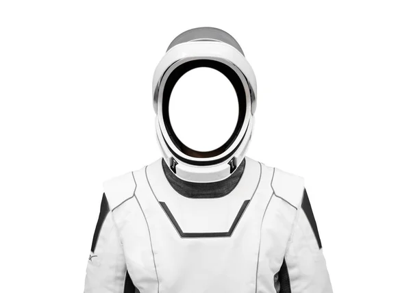 Astronaut Uniformen Från Porträttet Ansikte Kopiera Utrymme Isolerade Delar Denna — Stockfoto