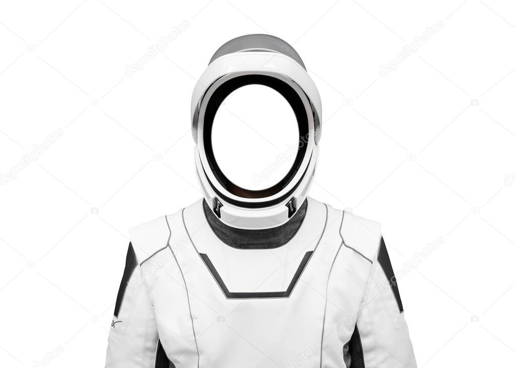 Astronaut unifrom portrait face copy space. isolated Elements of this image furnished by NASA